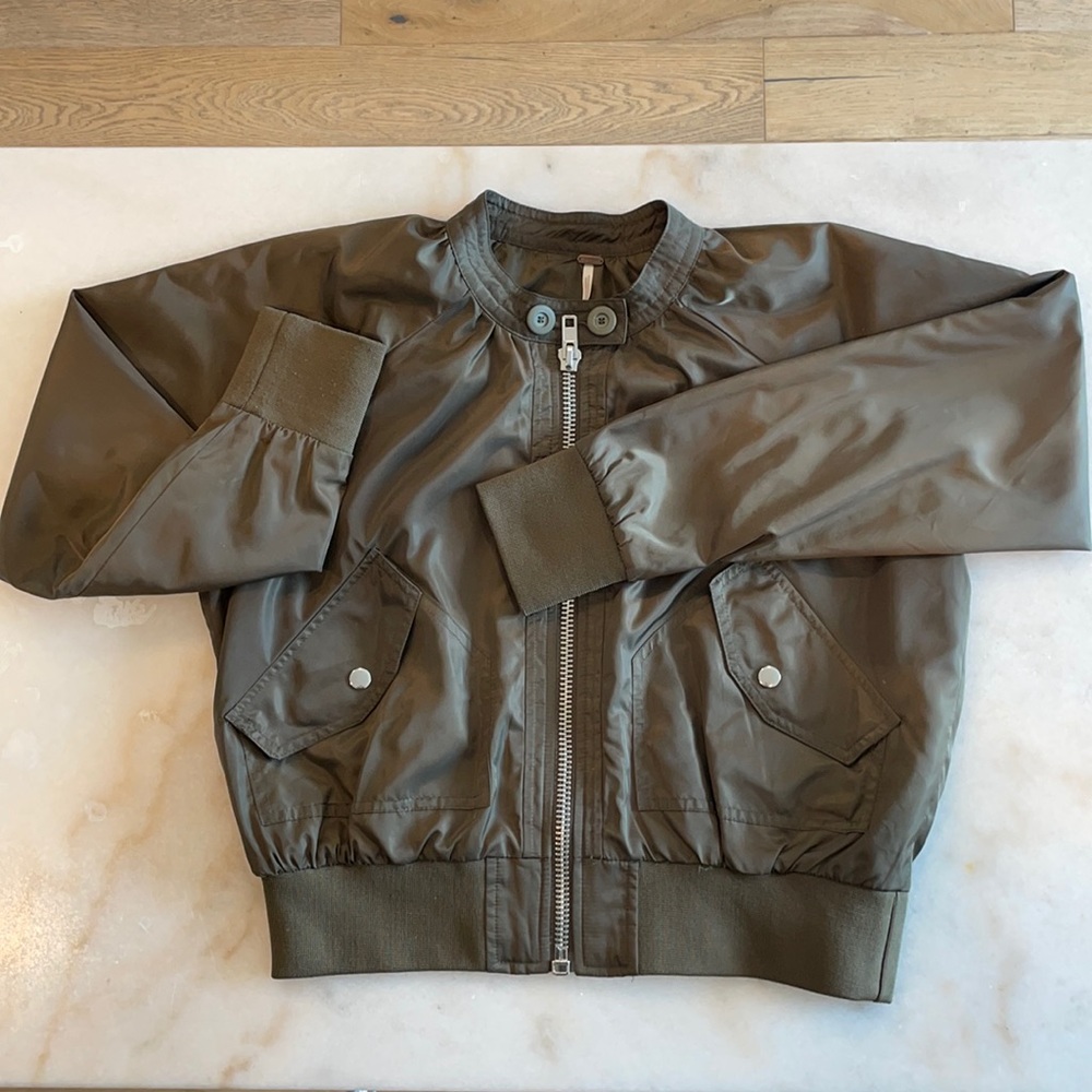 Free People Army Green Bomber Jacket Size XS